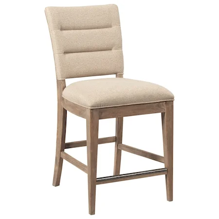 Emory Upholstered Solid Wood Counter Height Bar Stool